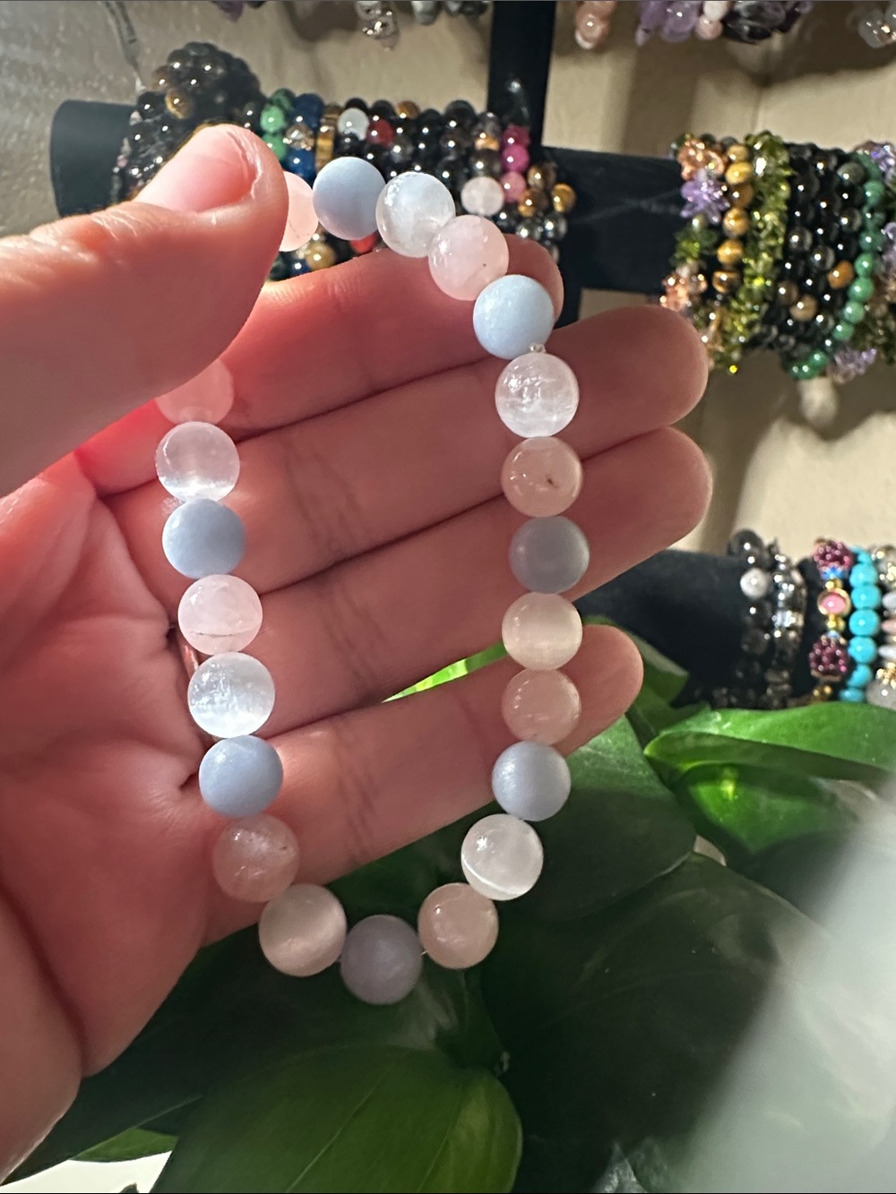 B18 Aquamarine Rose Quartz moonstone